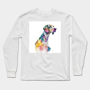 American Leopard Hound Dog In Watercolor & Pen Long Sleeve T-Shirt